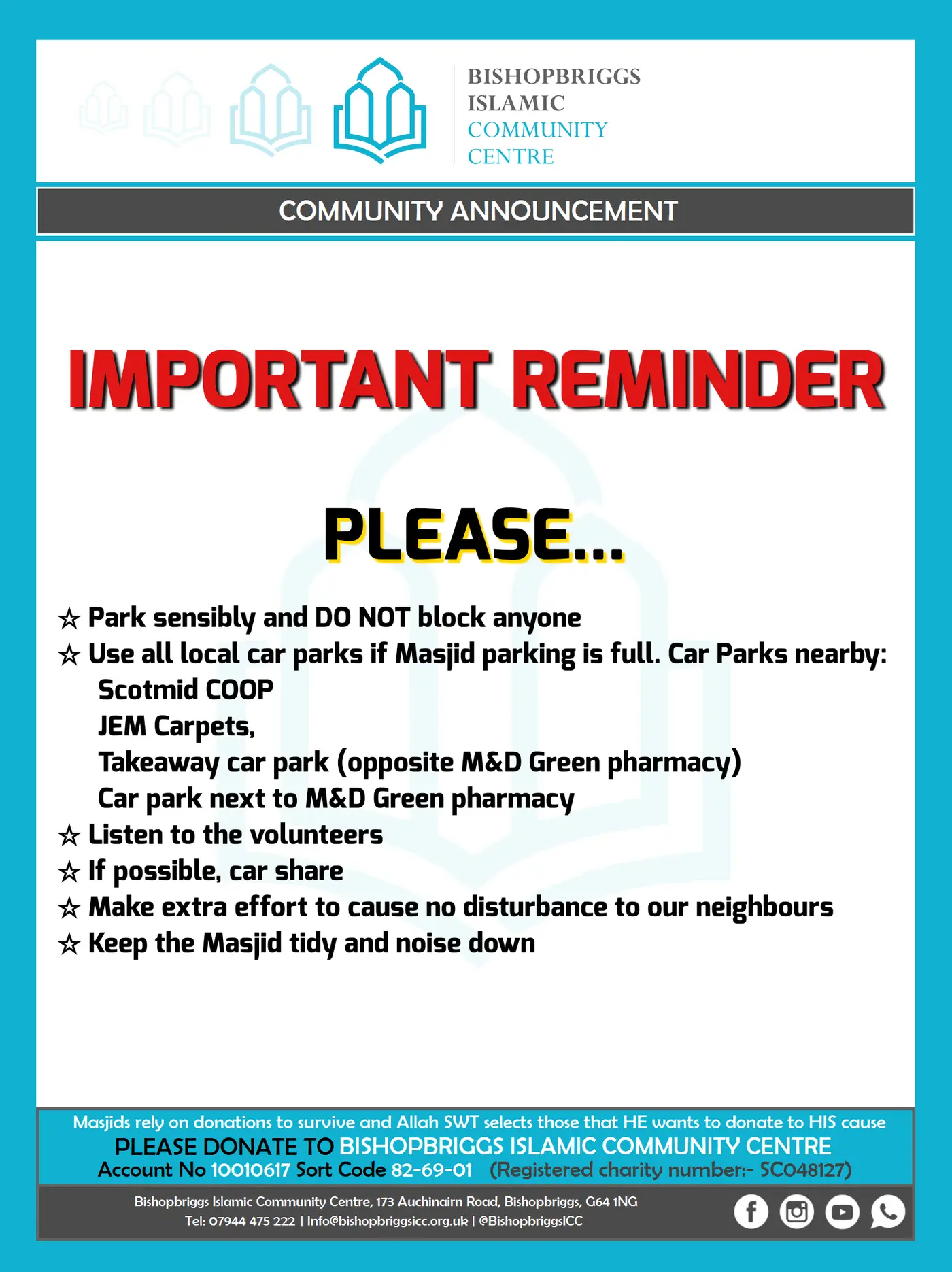 Important Reminder