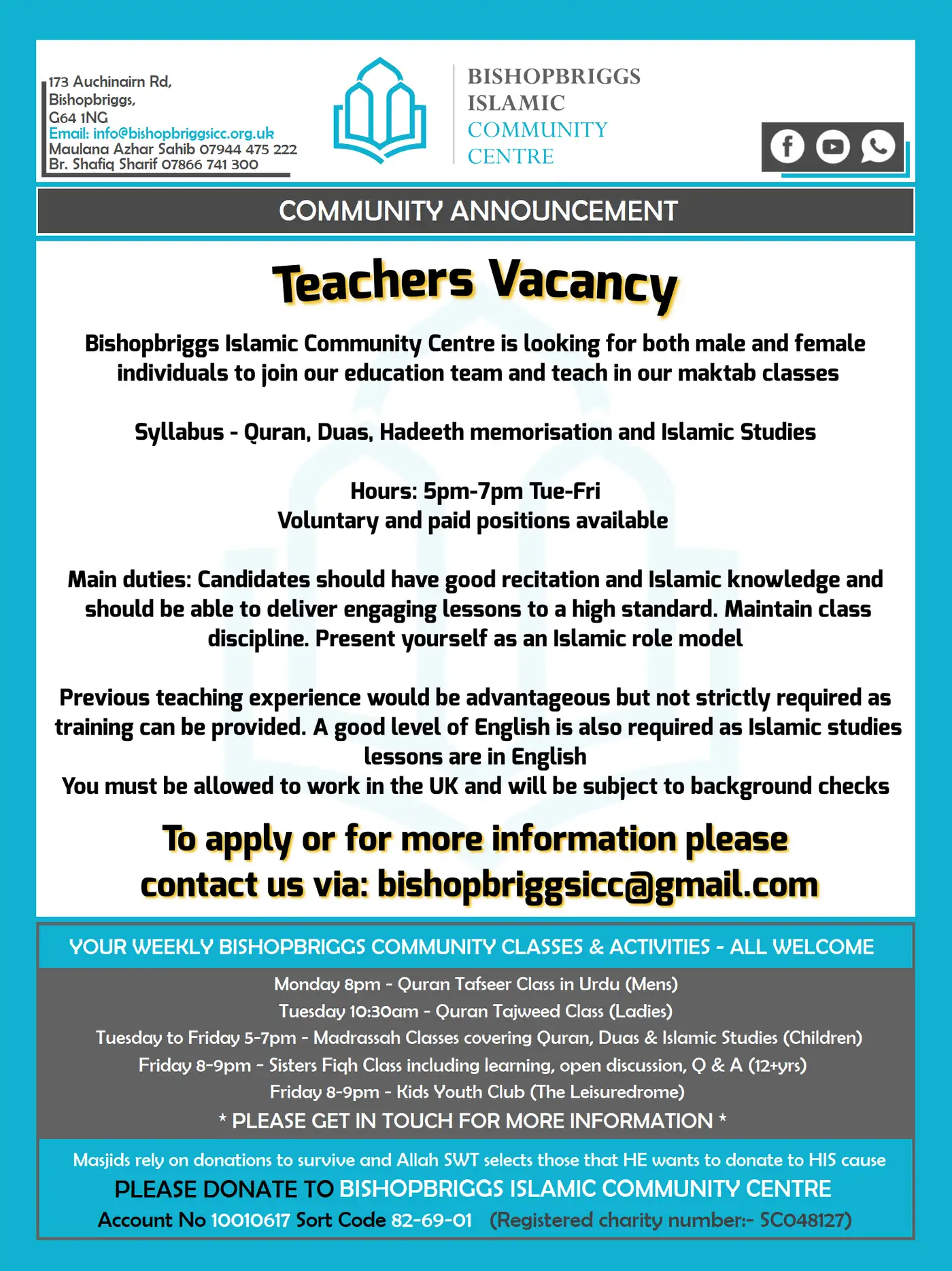 Teachers Vacancy